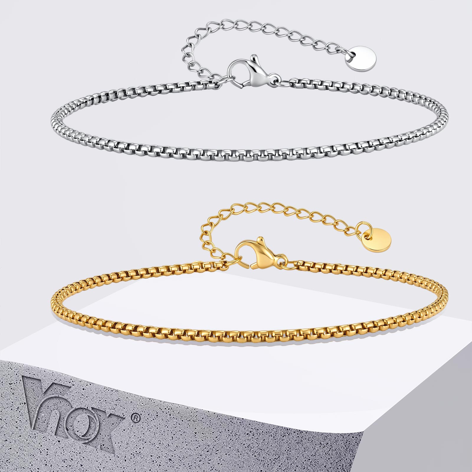 Vnox Tobillera de cadena de ac - Jc Jewelry & Watches Photos reseña y precio